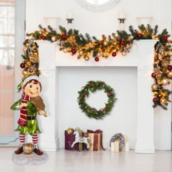 Discount National Tree Company 36 in. Fiddle Playing Pixie Elf with Multicolor Lights