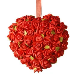 National Tree Company 7 in. Floral Red Roses Heart