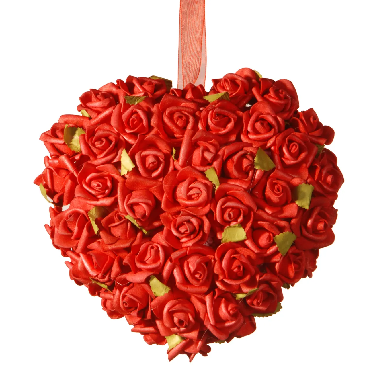 National Tree Company 7 in. Floral Red Roses Heart