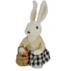 Outlet National Tree Company 12 in. Fluffy Female Bunny Holding Flower Basket Table Decoration