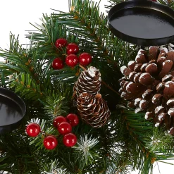 Online National Tree Company 30 in. Frosted Berry Frosted Berry Centerpiece and Candle Holder