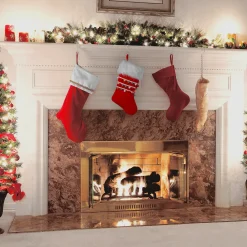 Clearance National Tree Company 19 in. General Store Collection Red Velvet Stocking