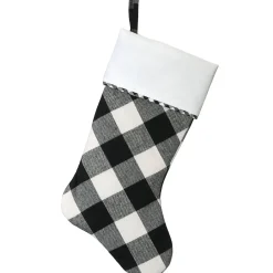 Hot National Tree Company 19 in. General Store Collection Plaid Stocking
