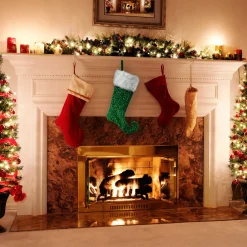 Outlet National Tree Company 21 in. General Store Collection Jester Style Green Stocking