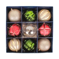 Online National Tree Company 13 in. Gold Xmas Ball Decor Set