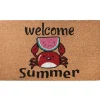 National Tree Company 30 in. Green Welcome Summer Crab and Watermelon Coir Doormat