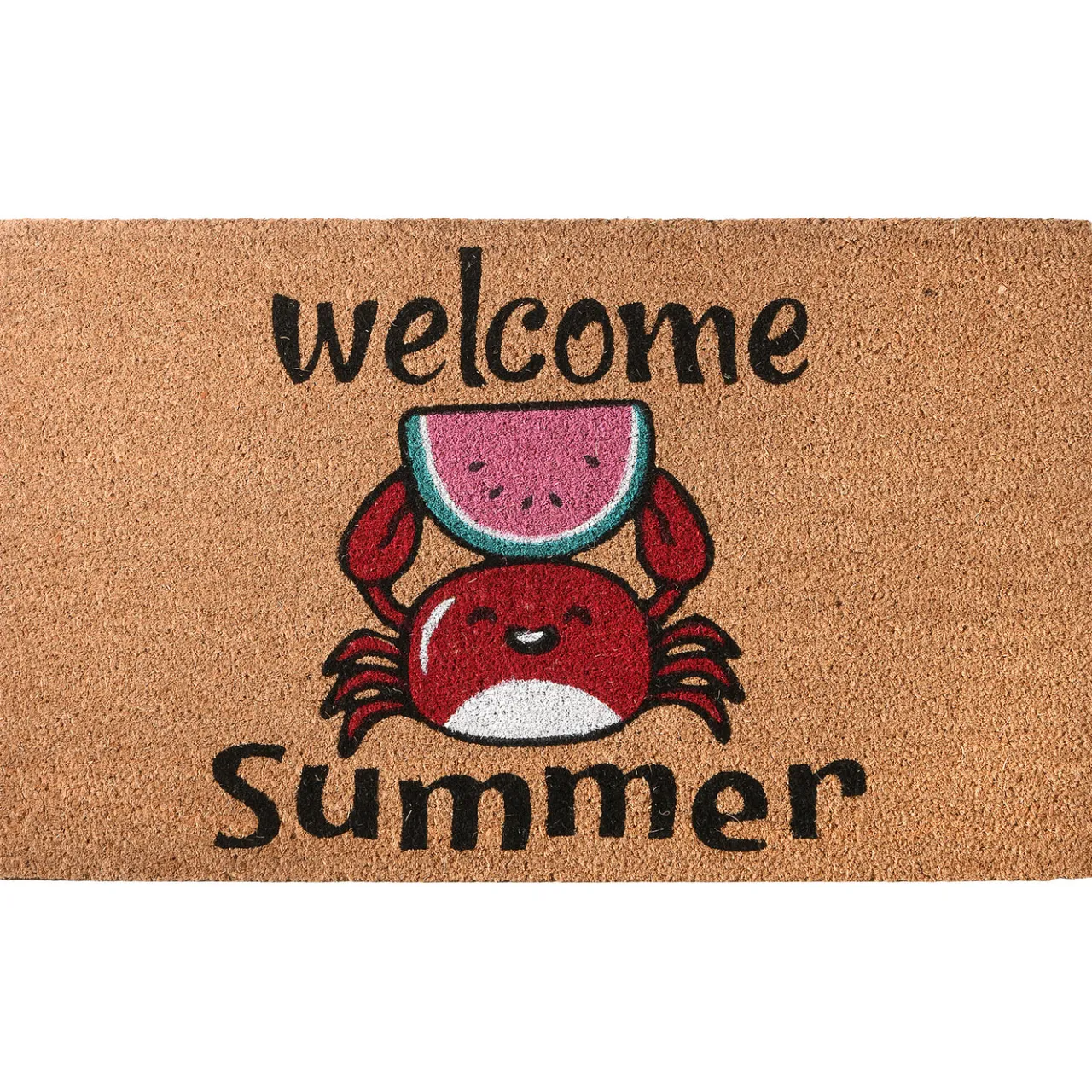 National Tree Company 30 in. Green Welcome Summer Crab and Watermelon Coir Doormat