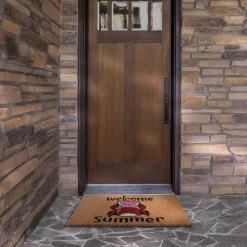 National Tree Company 30 in. Green Welcome Summer Crab and Watermelon Coir Doormat