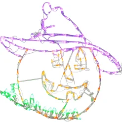 New National Tree Company 32 in. Halloween Jack O Lantern Lighted Sign Decoration with LED Lights