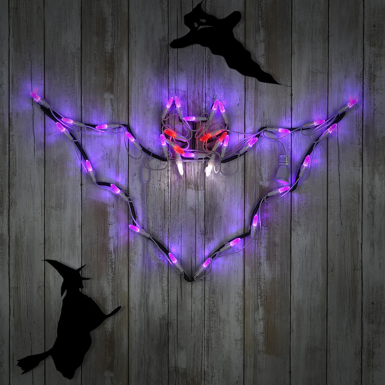 Hot National Tree Company 23 in. Halloween Bat Lighted Sign Decoration with LED Lights