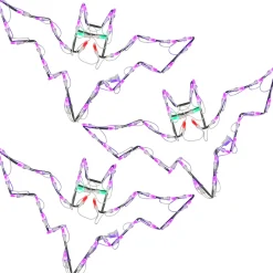Hot National Tree Company 25 in. Halloween Bat Trio Lighted Sign Decoration with LED Lights