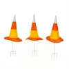 Clearance National Tree Company 23 in. Halloween Candy Corn Witches Hats Garden Stake Lawn Decoration with LED Lights