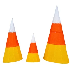 Outlet National Tree Company 3 in. Halloween Candy Corn Cones Outdoor Lawn Decoration with LED Lights