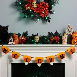 Hot National Tree Company 31 in. Halloween Candy Corn Welcome Hanging Banner
