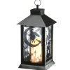 Outlet National Tree Company 16 in. Halloween Carved Images of Witches and Cobwebs Lantern with LED Lights