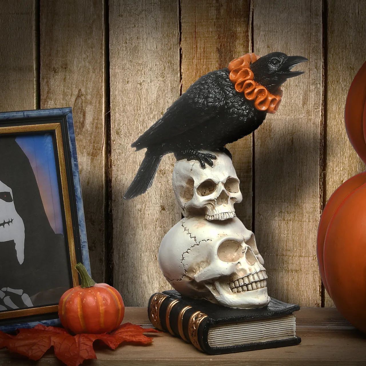 Online National Tree Company 11 in. Halloween Crow and Skulls Decoration