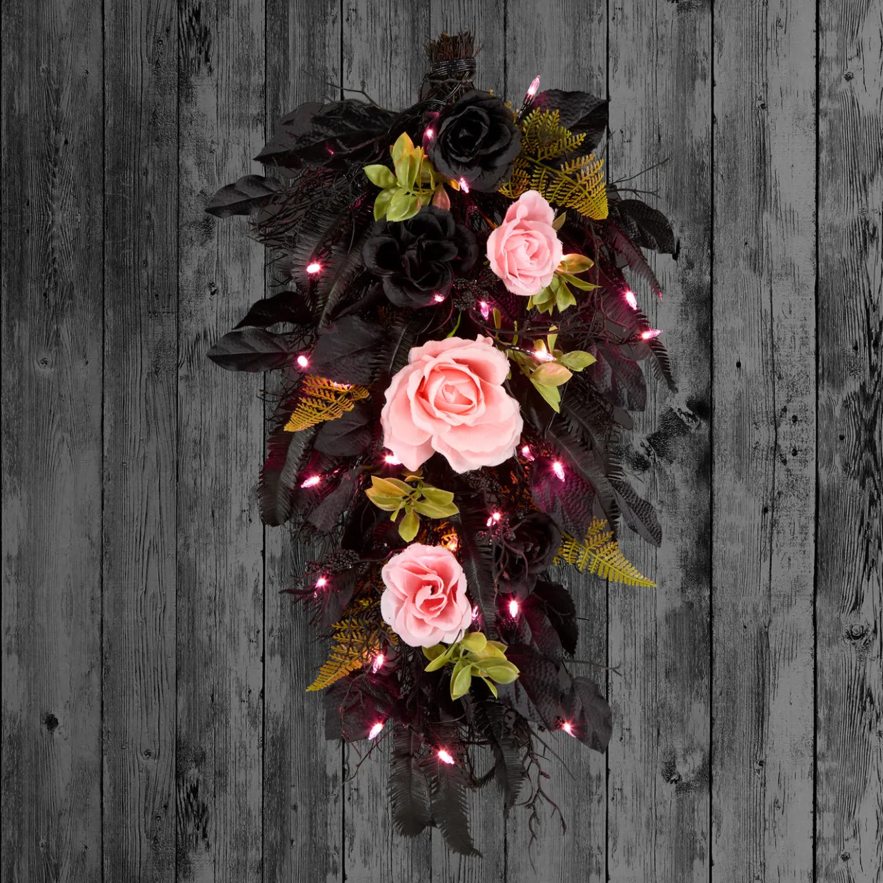 National Tree Company 26 in. Halloween Cute and Creep Swag with LED Lights