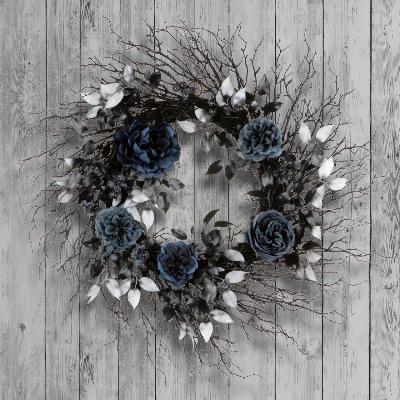 Hot National Tree Company 24 in. Halloween Deadwood and Roses Wreath