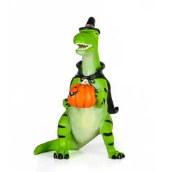 Best National Tree Company 10 in. Halloween Dinosaur with Jack-O-Lantern Tabletop Decoration
