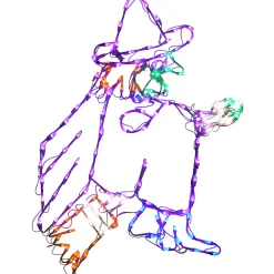 Clearance National Tree Company 46 in. Halloween Flying Witch Lighted Sign Decoration with LED Lights