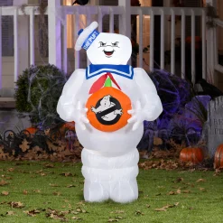 New National Tree Company 42 in. Halloween Ghostbusters Marshmallow Man Inflatable Decoration