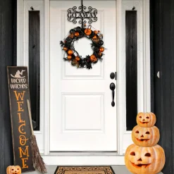 Clearance National Tree Company 17 in. Halloween Go Away Metal Wreath Hanger