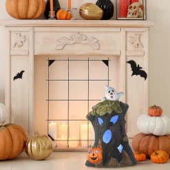 Clearance National Tree Company 18 in. Halloween Haunted Tree Trunk Decoration with LED Lights