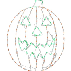 Online National Tree Company 44 in. Halloween Jack O Lantern Lighted Sign Decoration with LED Lights
