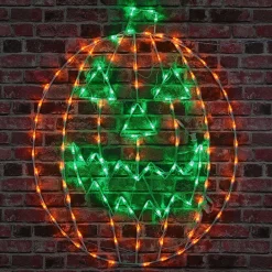 Online National Tree Company 44 in. Halloween Jack O Lantern Lighted Sign Decoration with LED Lights