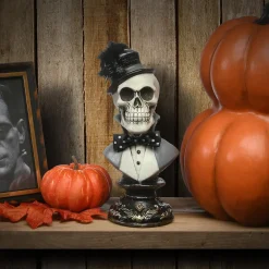 Online National Tree Company 10 in. Halloween Male Skeleton Bust Decoration