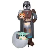 Online National Tree Company 78 in. Halloween Mandalorian and The Child with Pumpkin Airblown Inflatable Decoration