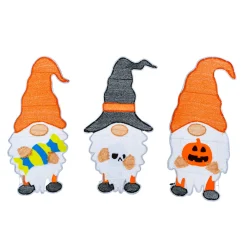 Online National Tree Company 30 in. Halloween Pre Lit Gnome Trio Outdoor Lawn Decoration with LED Lights