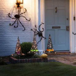 Discount National Tree Company 23 in. Halloween Pre-Lit Black Witchs Hat Garden Stakes