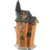 New National Tree Company 12 in. Halloween Pre-Lit Black Haunted House Decoration with LED Lights