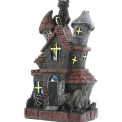 Outlet National Tree Company 7 in. Halloween Pre-Lit Black Haunted House Decoration with LED Lights