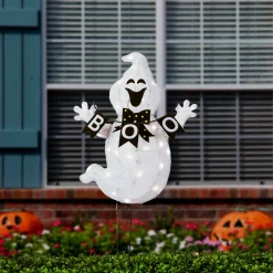 Outlet National Tree Company 32 in. Halloween Pre-Lit Boo Ghost Lawn Decoration with LED Lights