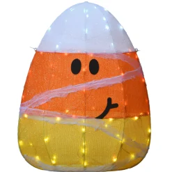 Hot National Tree Company 28 in. Halloween Pre-Lit Candy Corn Mummy Outdoor Decoration with LED Lights