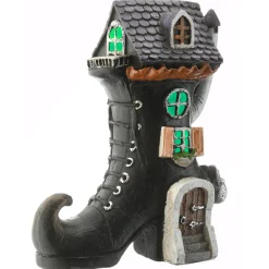 Discount National Tree Company 6 in. Halloween Pre-Lit Haunted Boot House Decoration with LED Lights