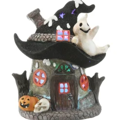 Hot National Tree Company 7 in. Halloween Pre-Lit Haunted Mushroom House Decoration with LED Lights