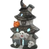 National Tree Company 18 in. Halloween Pre-Lit Multilevel Haunted House Decoration with LED Lights