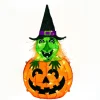 Discount National Tree Company 28 in. Halloween Pre-Lit Pumpkin and Witch Lighted Sign Decoration with LED Lights
