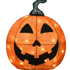 Discount National Tree Company 16 in. Halloween Pre-Lit Smiling Jack O Lantern Outdoor Decoration with LED Lights