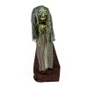 Outlet National Tree Company 59 in. Halloween Pre-Lit Sound Activated Animated Scary Green Witch with LED Lights