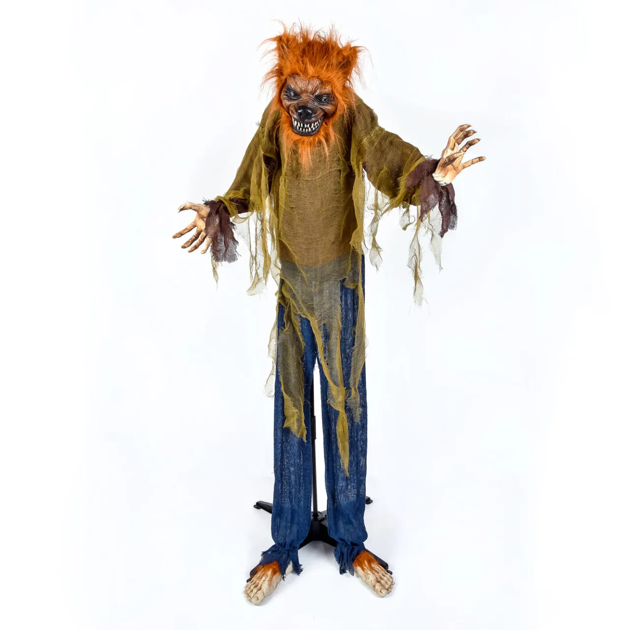 Discount National Tree Company 63 in. Halloween Pre-Lit Sound Activated Animated Werewolf with LED Lights