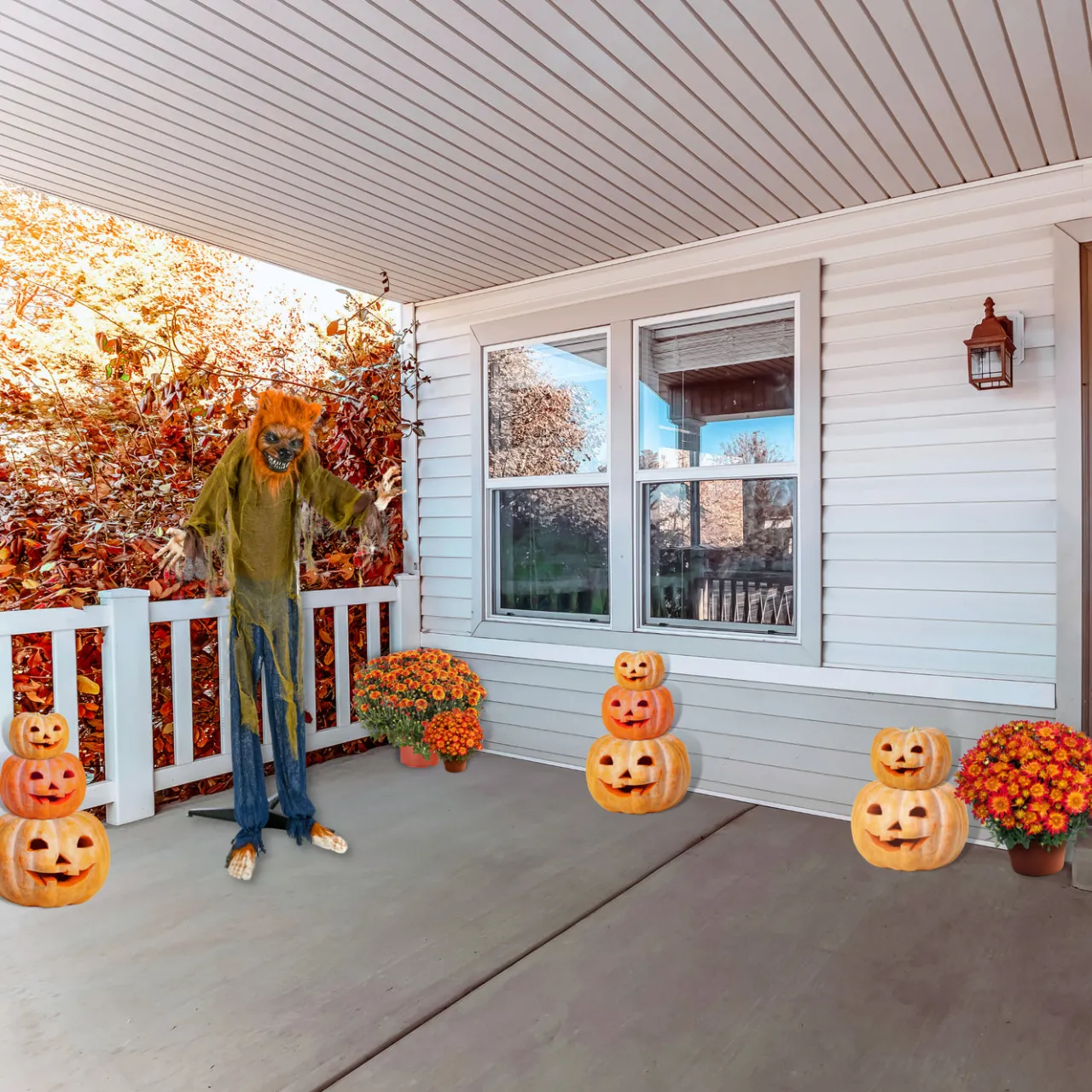 Discount National Tree Company 63 in. Halloween Pre-Lit Sound Activated Animated Werewolf with LED Lights