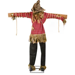 New National Tree Company 76 in. Halloween Pre-Lit Sound Activated Animated Spooky Scarecrow with LED Lights