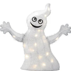 New National Tree Company 18 in. Halloween Pre-Lit White Ghost Outdoor Decoration with LED Lights