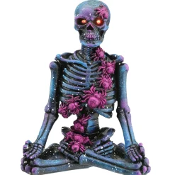 Hot National Tree Company 10 in. Halloween Purple Galaxy Meditating Skeleton with LED Lights