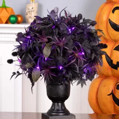 Best National Tree Company 24 in. Halloween Scare in the Air Halloween Potted Plant with LED Lights