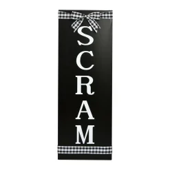 Outlet National Tree Company 30 in. Halloween Scram Hanging Porch Sign Decoration